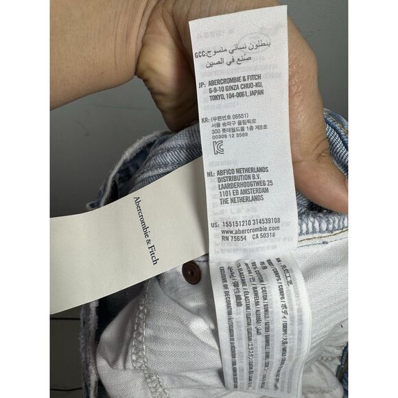Abercrombie & Fitch Women's Jeans Size 33/16R 90s Straight High Rise Acid Wash - Picture 8 of 10